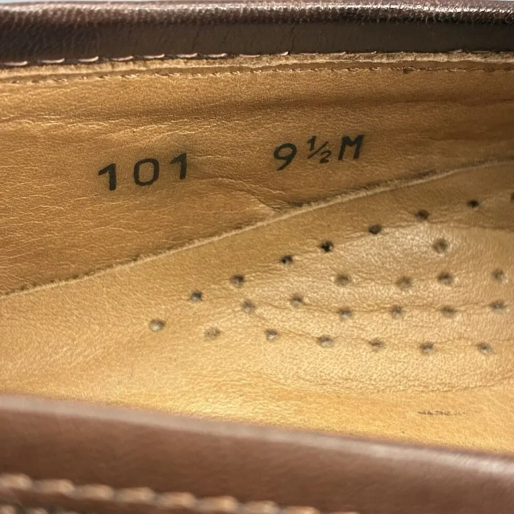 Zelli Genuine Crocodile Tassel Loafers Men’s 9.5M Brown Handmade Italy